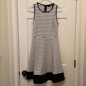 NWT Nicole Miller Black & White Stripe ALine Dress